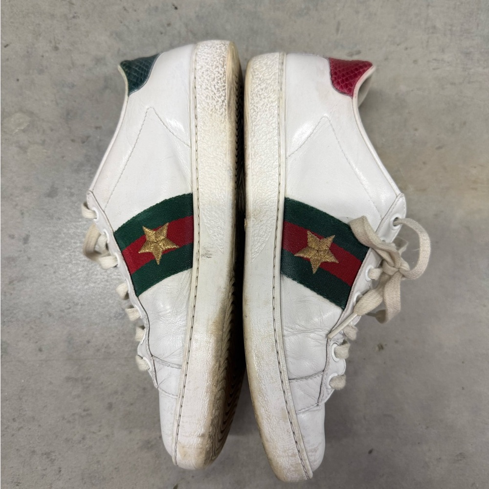Gucci White Leather Ace Sneakers - Picture 2 of 4